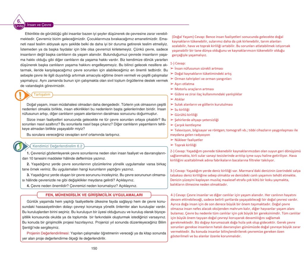 5. Sınıf Fen Bilimleri Ders Kitabı Cevapları SDR Dikey Yayıncılık