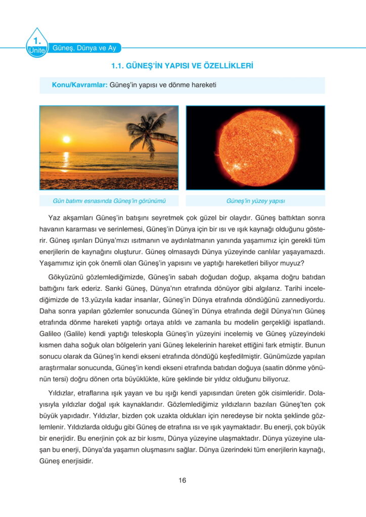 5. Sınıf Fen Bilimleri Ders Kitabı Cevapları SDR Dikey Yayıncılık Sayfa 16