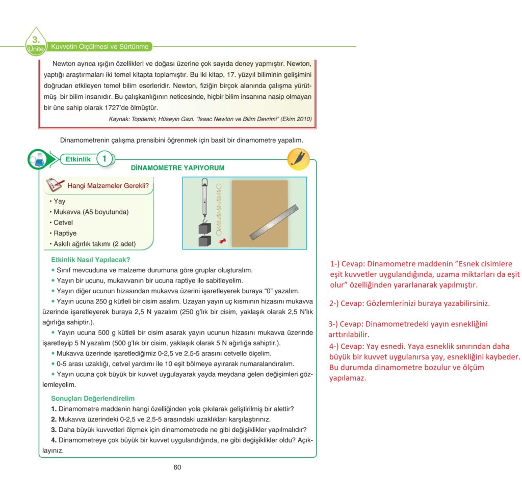 5. Sınıf Fen Bilimleri Ders Kitabı Cevapları SDR Dikey Yayıncılık