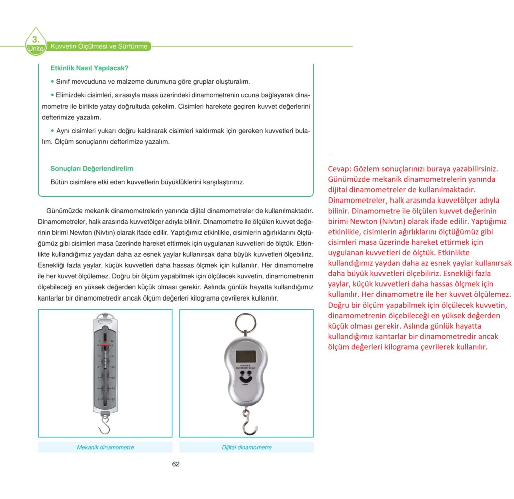 5. Sınıf Fen Bilimleri Ders Kitabı Cevapları SDR Dikey Yayıncılık
