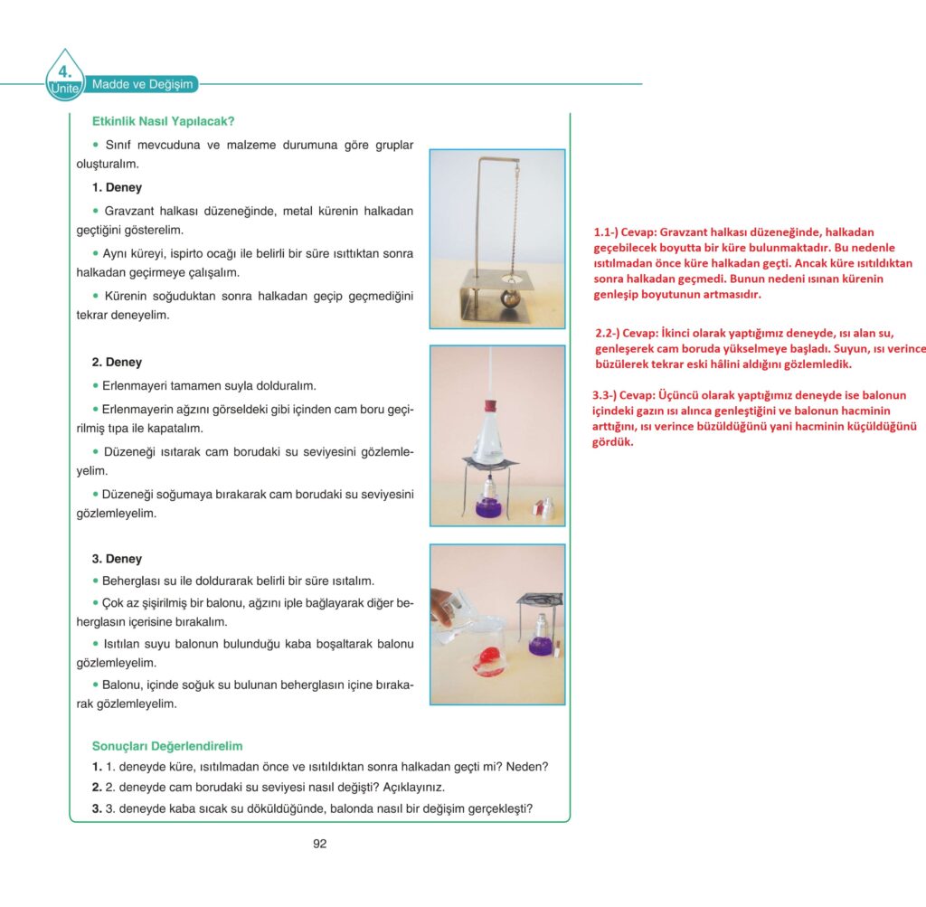 5. Sınıf Fen Bilimleri Ders Kitabı Cevapları SDR Dikey Yayıncılık
