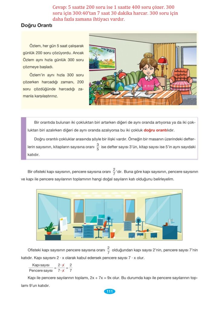 7. sınıf matematik berkay yayınları sayfa 111 cevapları