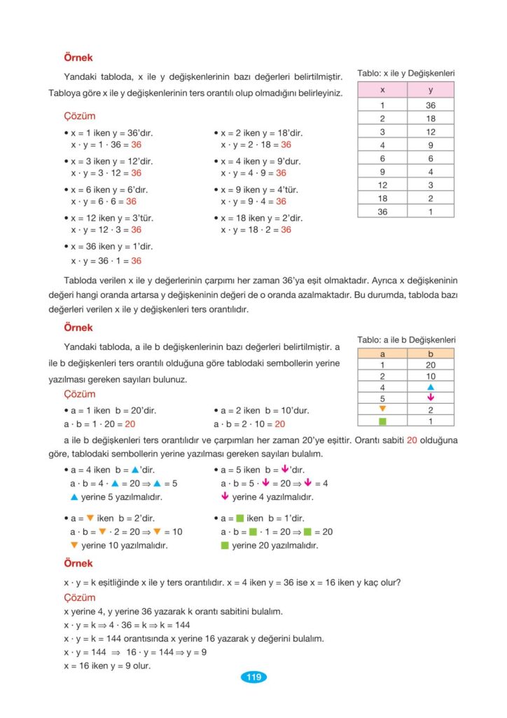 7. sınıf matematik berkay yayınları sayfa 119 cevapları