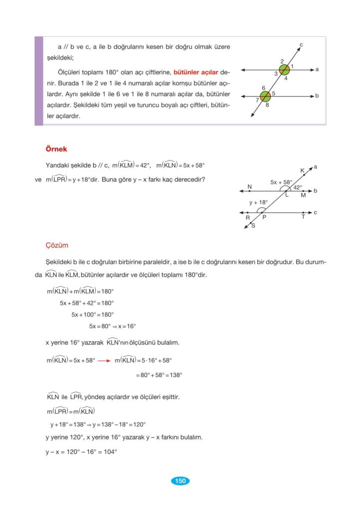 7.sınıf matematik sayfa 150 cevabı berkay yayınları