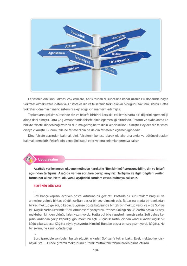 10. sınıf felsefe tuna yayıncılık sayfa 104 cevapları