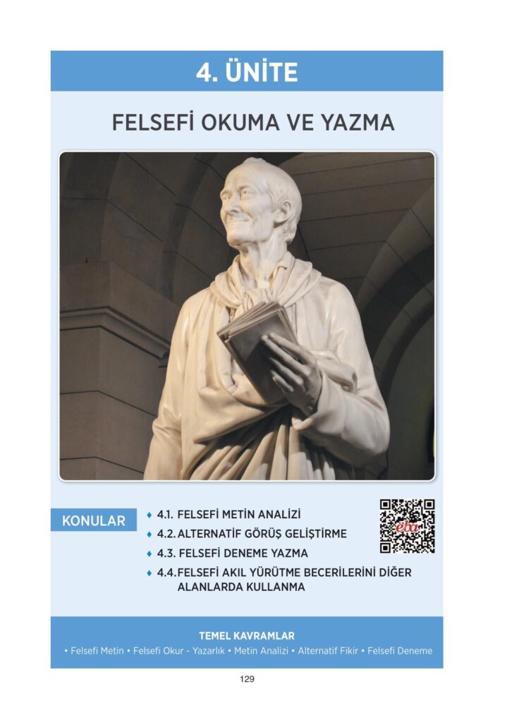 10.sınıf felsefe ders kitabı sayfa 129 cevabı tuna yayınları 