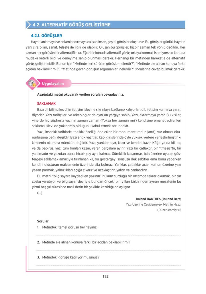 10.sınıf felsefe ders kitabı sayfa 132 cevabı tuna yayınları