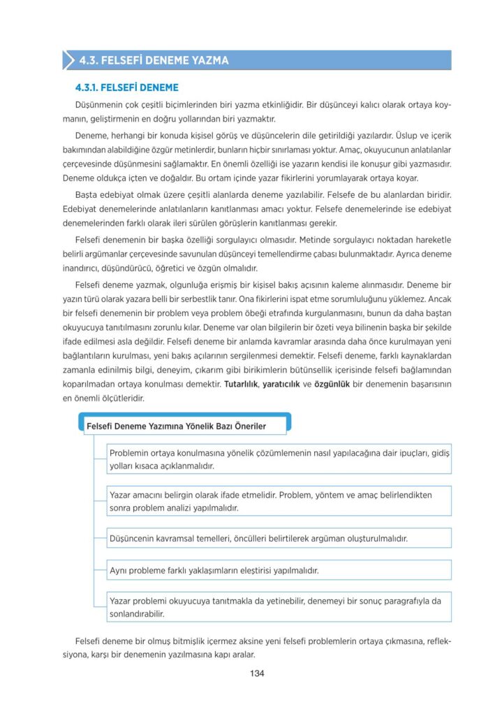10.sınıf felsefe ders kitabı sayfa 134 cevabı tuna yayınları