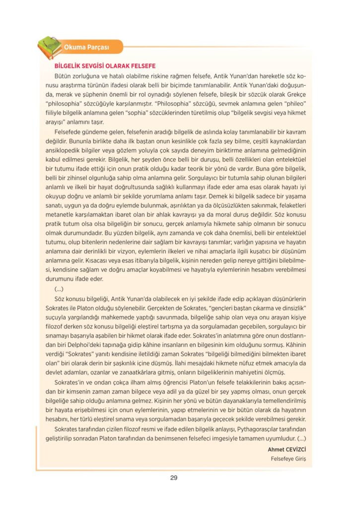 10. sınıf felsefe tuna yayınları sayfa 29 cevapları