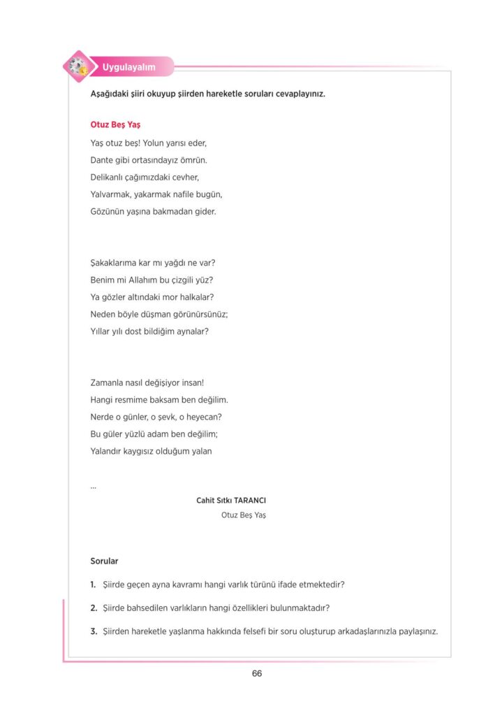  10.sınıf felsefe ders kitabı  sayfa 66 cevabı tuna yayınları 