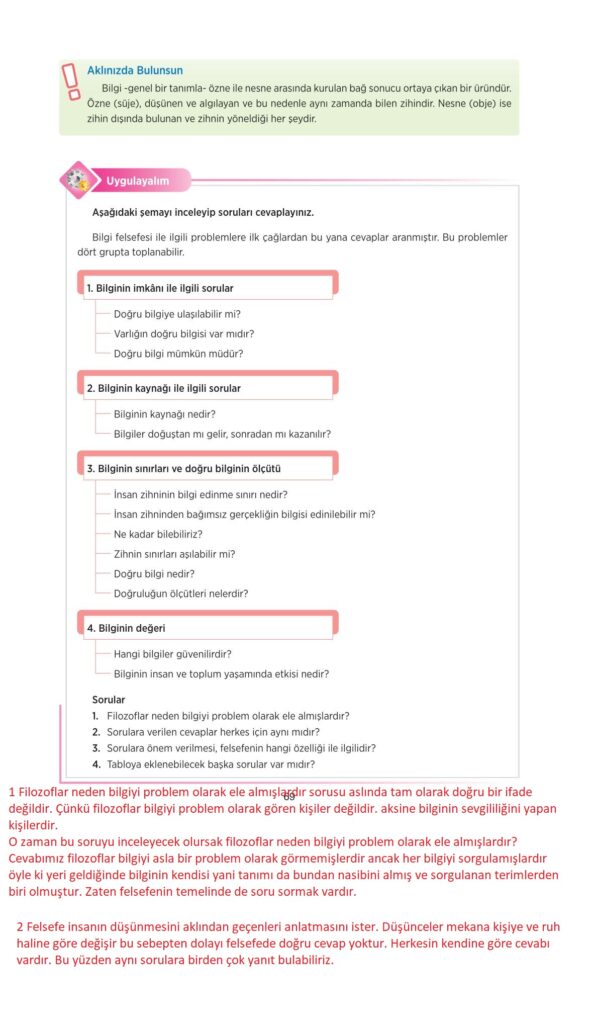 10. sınıf felsefe tuna yayınları sayfa 69 cevapları