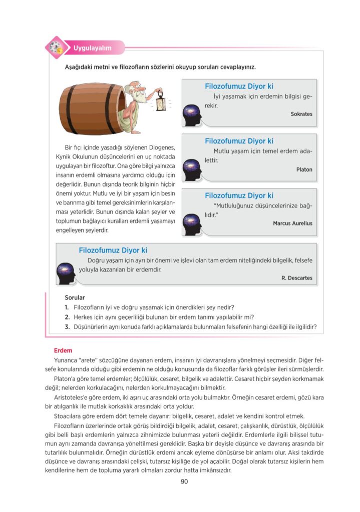 10.sınıf felsefe ders kitabı sayfa 90 cevabı tuna yayınları