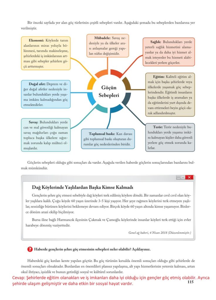 7.sınıf sosyal bilgiler ekoyay yayınları sayfa 115 cevabı 
