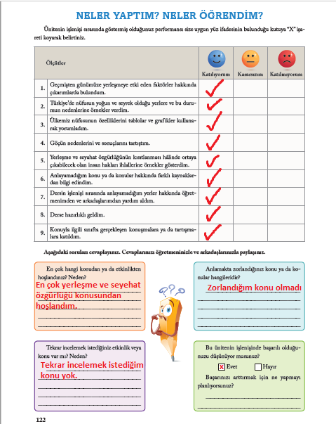 7.sınıf sosyal ders kitabı cevapları sayfa 122 cevabı