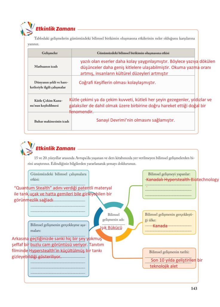 7.sınıf sosyal kitabı sayfa 144 cevapları ekoyay yayıncılık