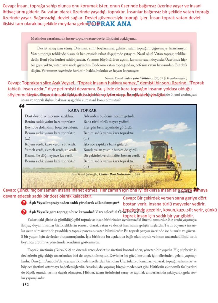 7.sınıf sosyal bilgiler ekoyay yayınları sayfa 152 cevabı 