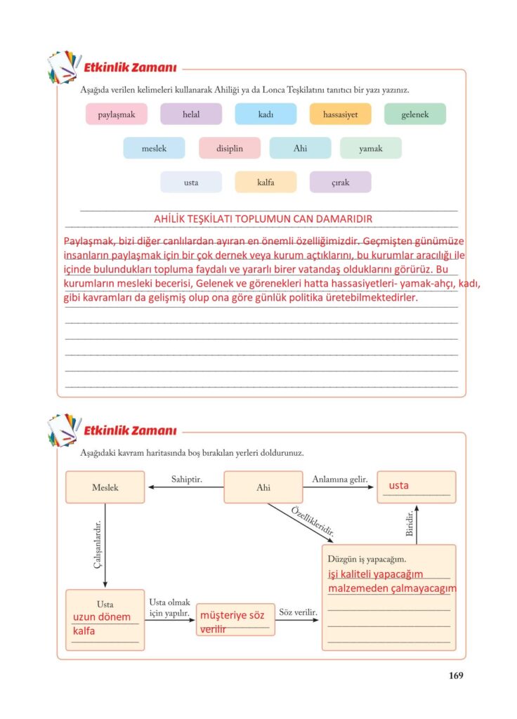 7.sınıf sosyal kitabı sayfa 169 cevapları ekoyay yayıncılık 