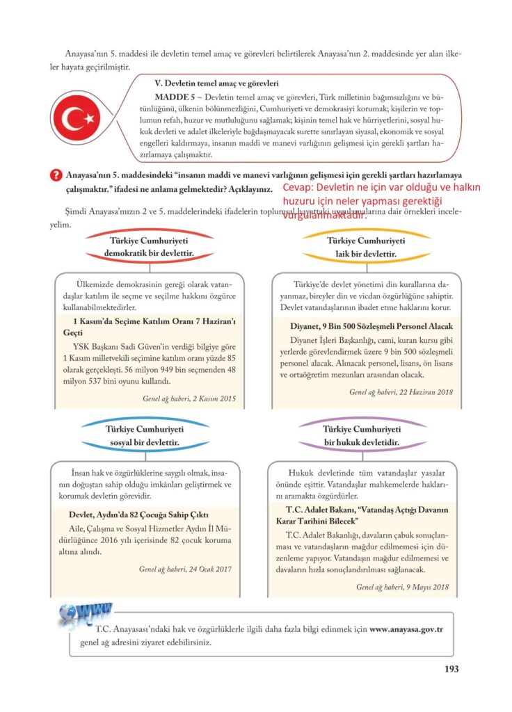 7.sınıf sosyal kitabı sayfa 193 cevapları ekoyay yayıncılık