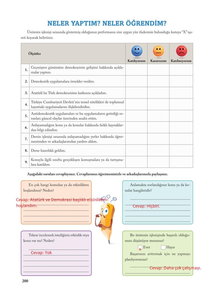 7.sınıf sosyal kitabı sayfa 200 cevapları ekoyay yayıncılık