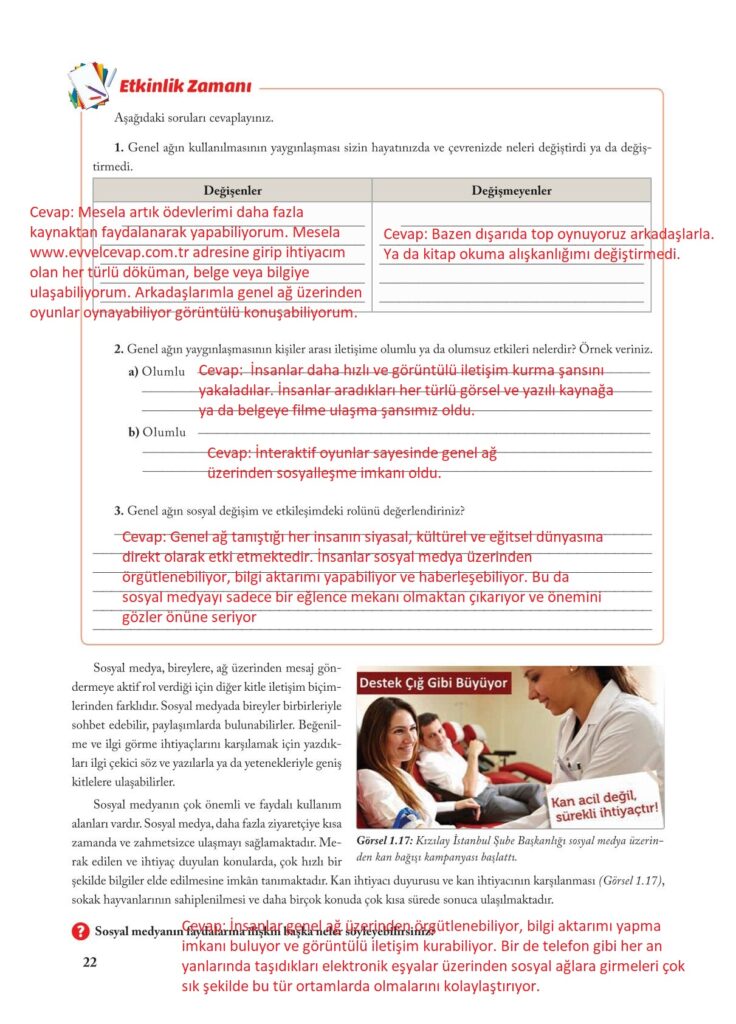 7.sınıf sosyal kitabı sayfa 22 cevapları ekoyay yayıncılık en güncel haliyle sitemizde. 7.sınıf sosyal bilgiler ekoyay yayınları sayfa 22 cevabı görmek için aşağıdaki görsele bakabilirsiniz.