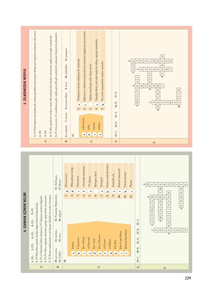 7.sınıf sosyal bilgiler ekoyay yayınları sayfa 229 cevabı