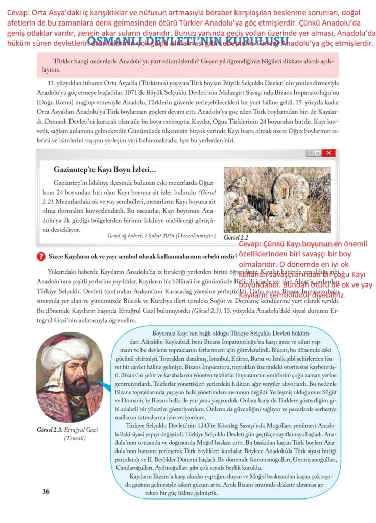 7.sınıf sosyal kitabı sayfa 36 cevapları ekoyay yayıncılık