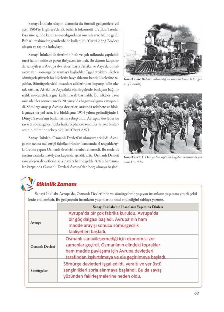 7.sınıf sosyal kitabı sayfa 69 cevapları ekoyay yayıncılık