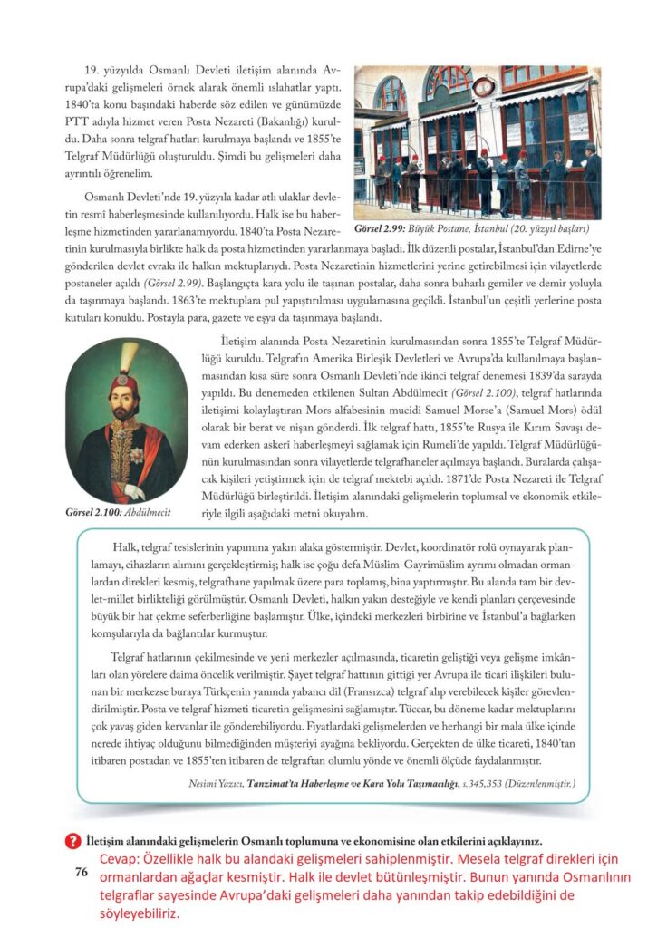 7.sınıf sosyal kitabı sayfa 76 cevapları ekoyay yayıncılık