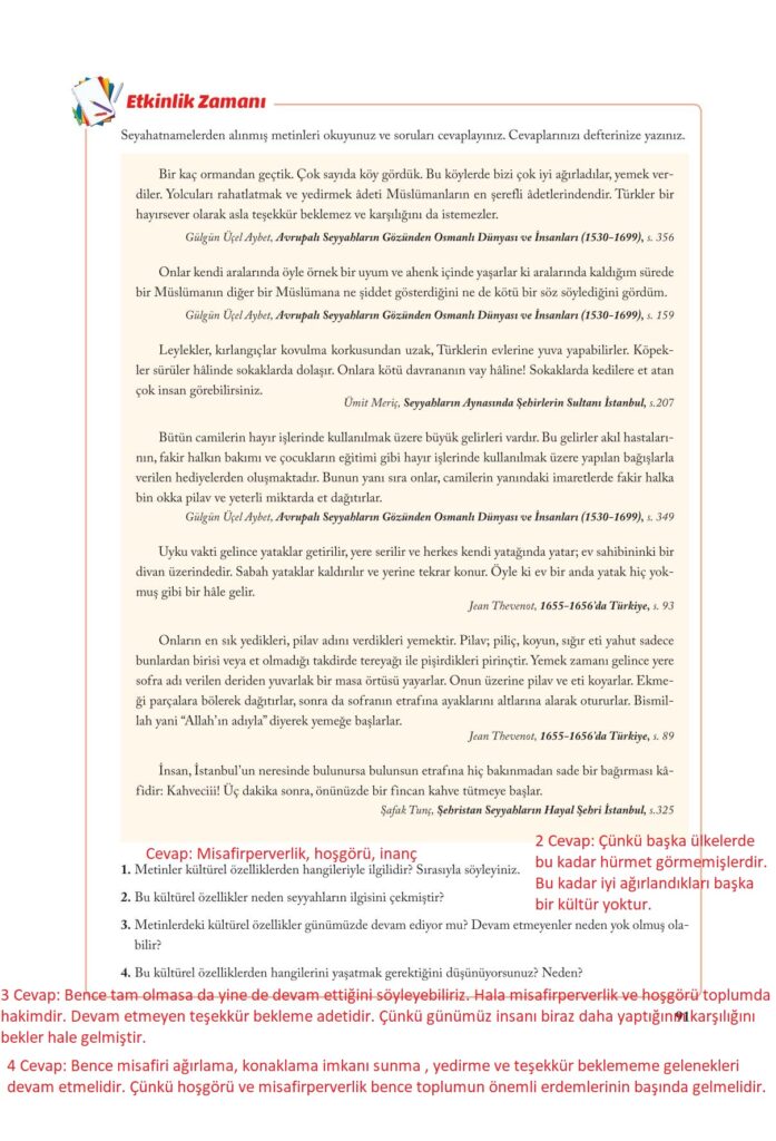 7.sınıf sosyal kitabı sayfa 91 cevapları ekoyay yayıncılık