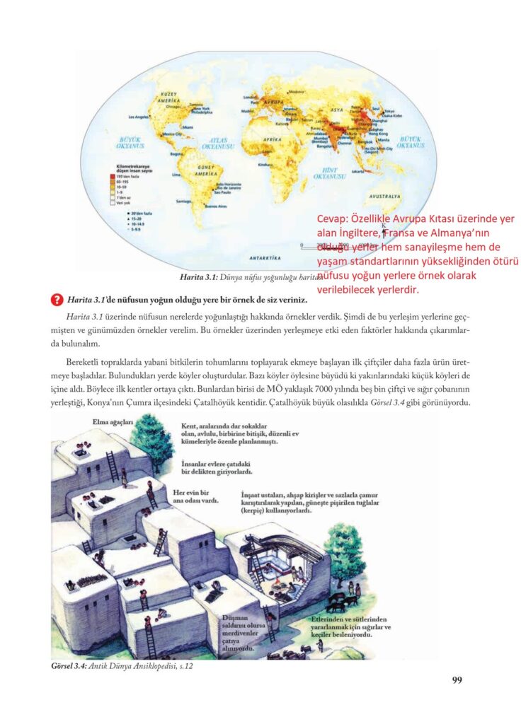 7.sınıf sosyal bilgiler ekoyay yayınları sayfa 99 cevabı 