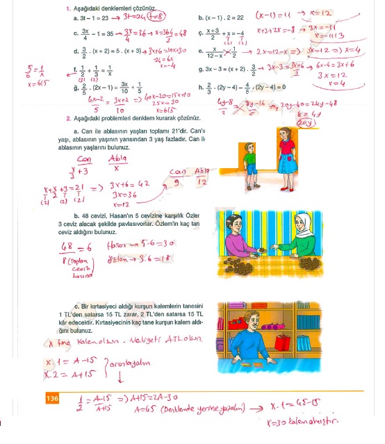 8.sınıf matematik koza yayınları sayfa 136 cevabı 