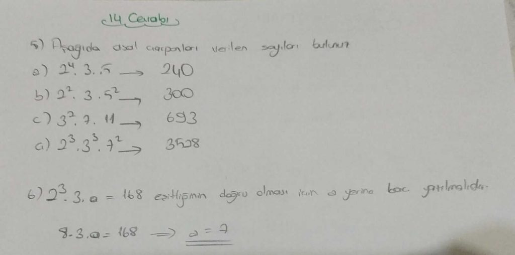 8.sınıf matematik koza yayınları sayfa 14 cevabı