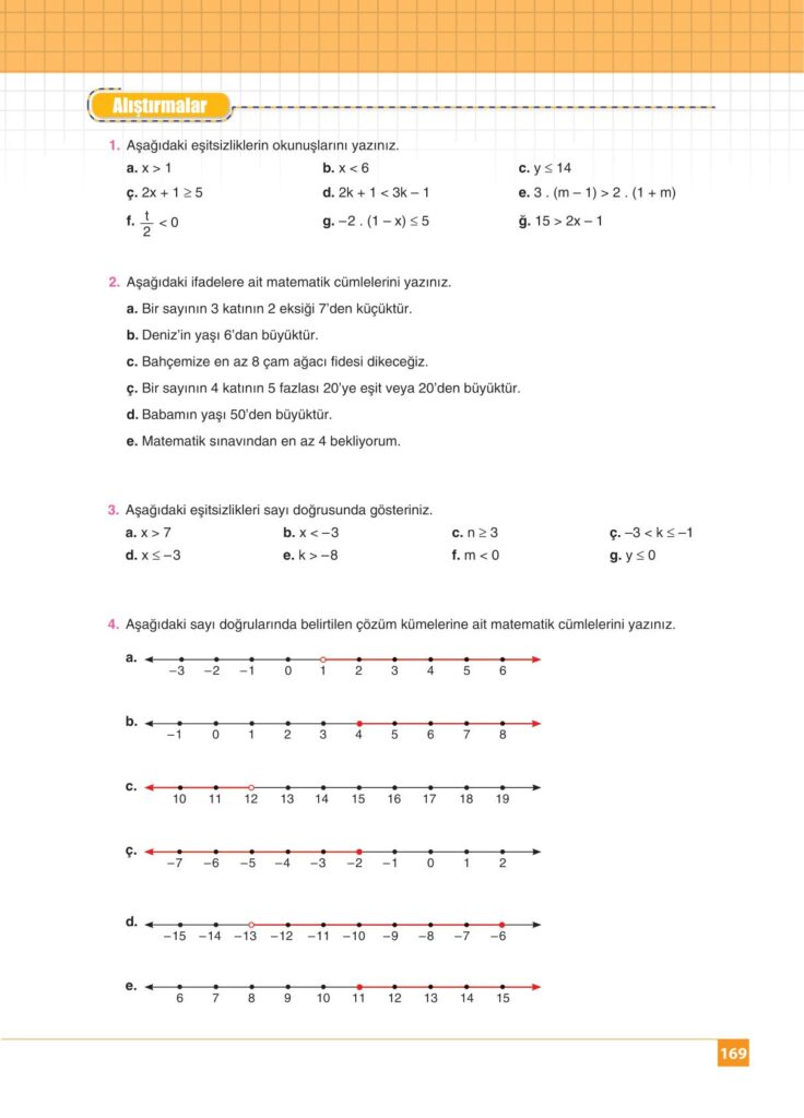 8.sınıf matematik koza yayınları sayfa 169 cevabı 