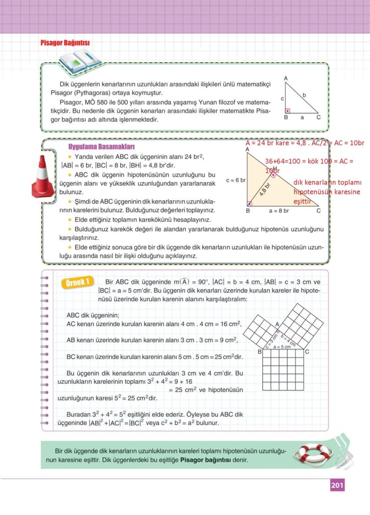 8.sınıf matematik koza yayınları sayfa 201 cevabı 
