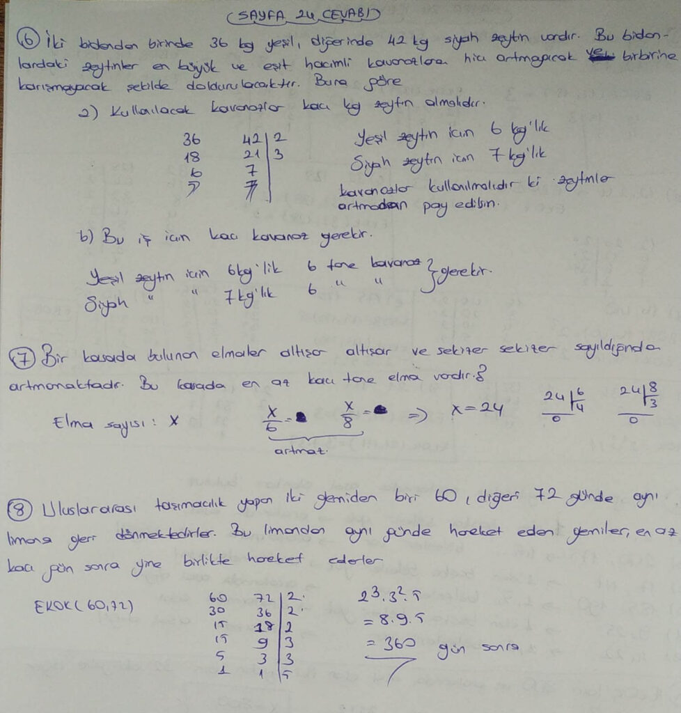 8.sınıf matematik koza yayınları sayfa 24 cevabı