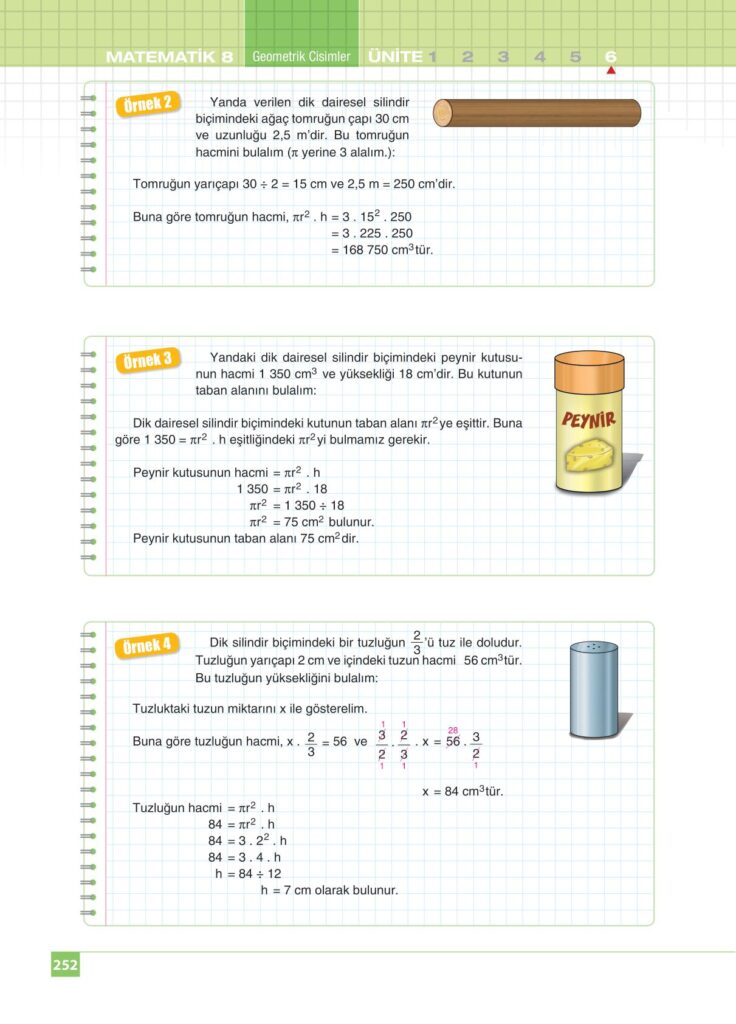 8.sınıf matematik koza yayınları sayfa 252 cevabı 
