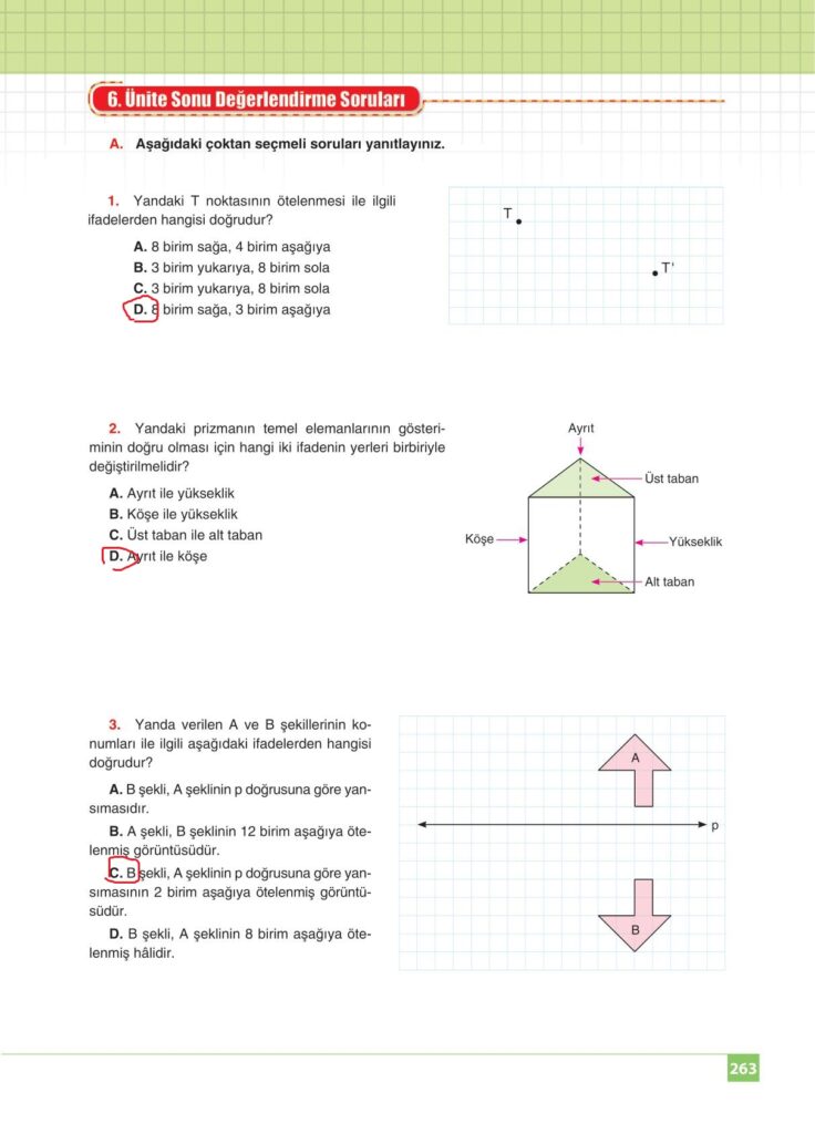 8.sınıf matematik koza yayınları sayfa 263 cevabı
