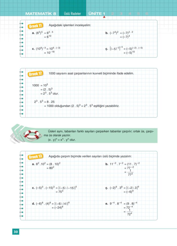 8. sınıf matematik kitabı sayfa 30 cevapları koza yayınları