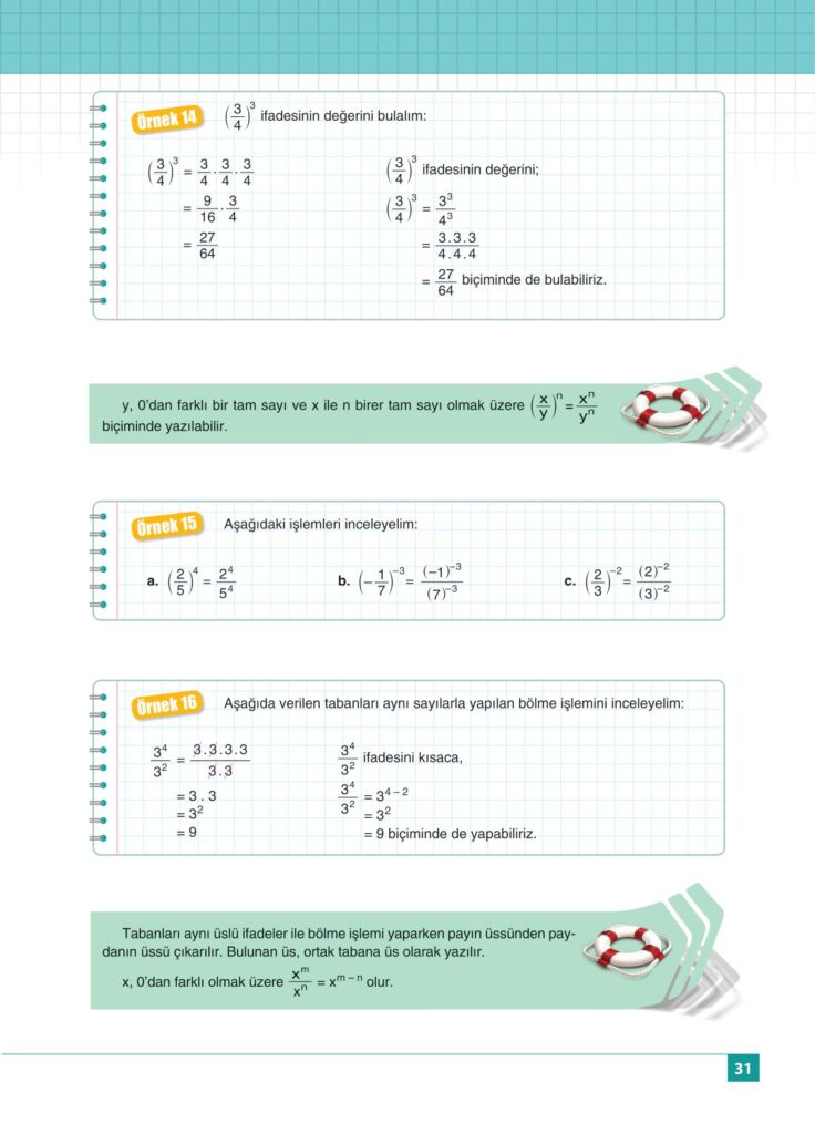 8. sınıf matematik kitabı sayfa 31 cevapları koza yayınları