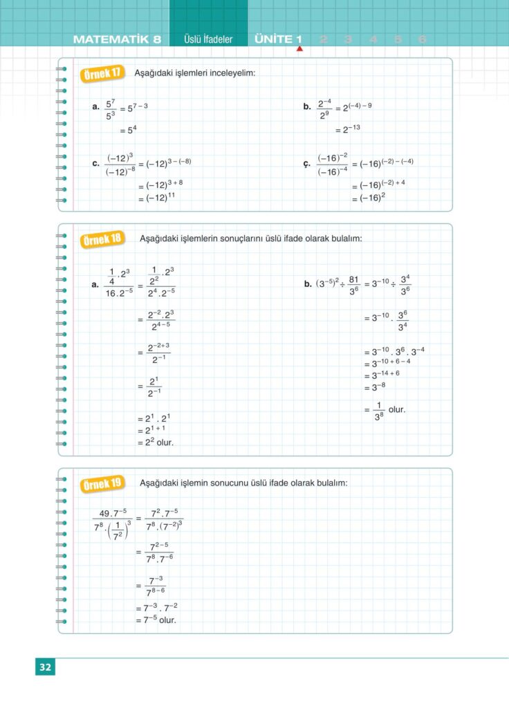 8.sınıf matematik koza yayınları sayfa 32 cevabı