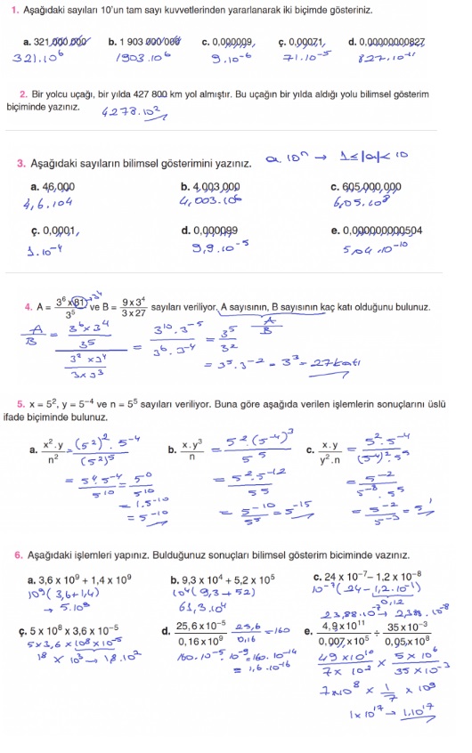 8.sınıf matematik koza yayınları sayfa 42 cevabı 
