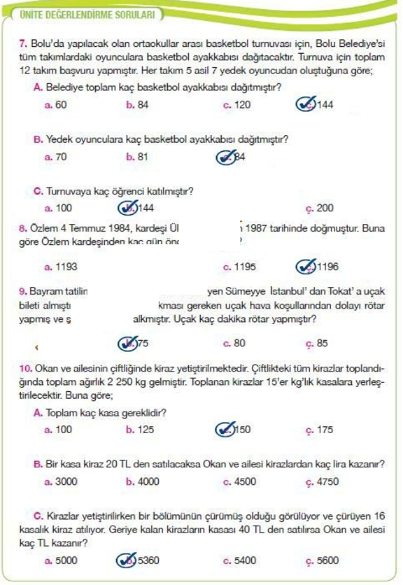 5.sınıf matematik sayfa 91 cevabı özgün yayınları