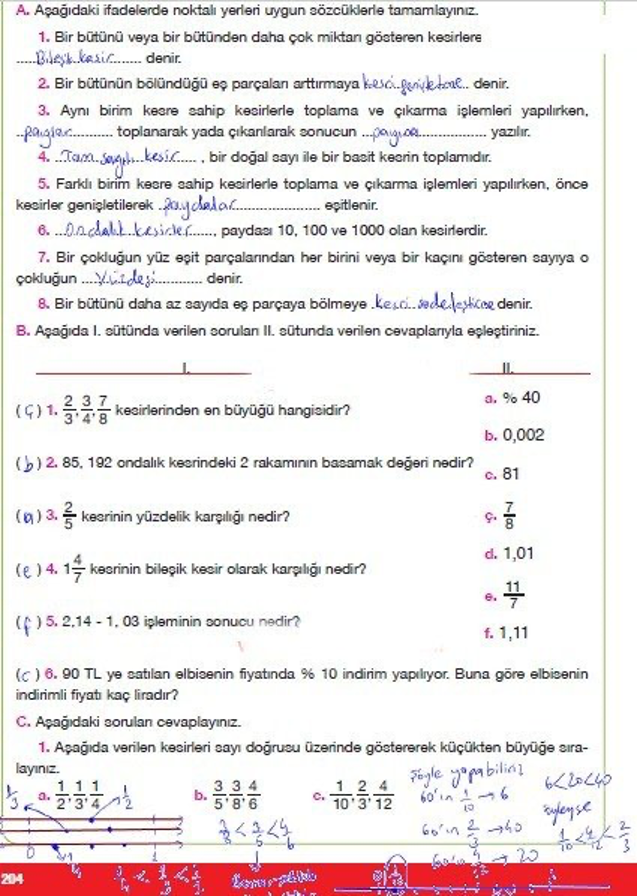 5. sınıf matematik özgün yayınları 4. ünite cevapları