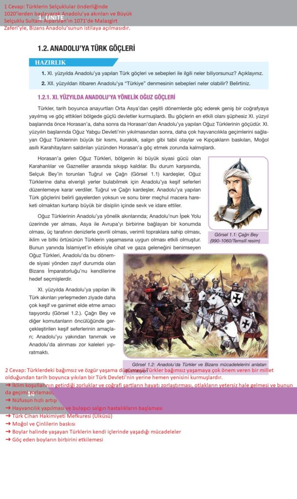 10. sınıf tarih ders kitabı sayfa 14 cevabı ilke yayınları