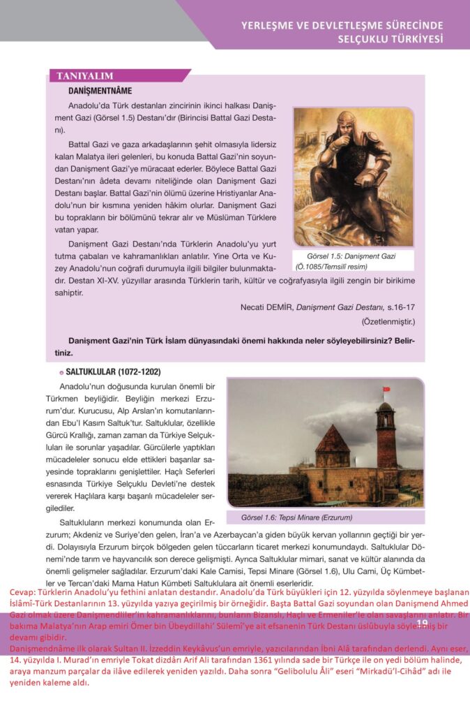 10. sınıf tarih ders kitabı sayfa 19 cevabı ilke yayınları