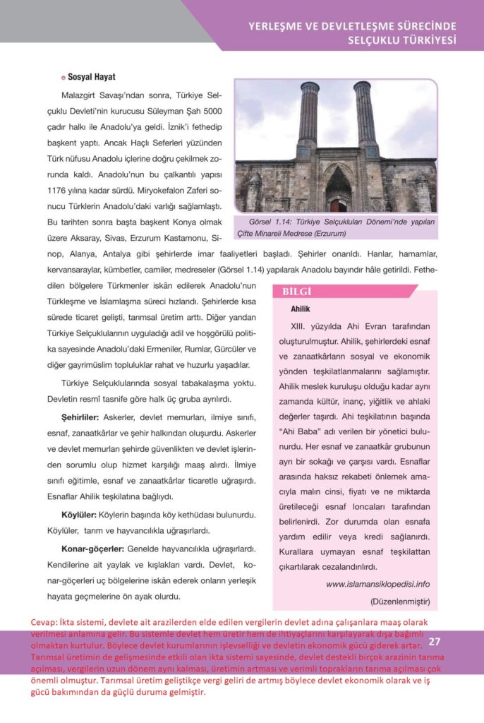 10. sınıf tarih ilke yayınları sayfa 27 cevapları