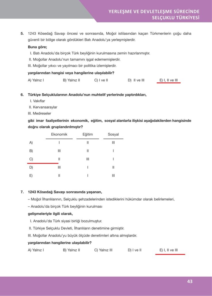 10. sınıf tarih ders kitabı sayfa 43 cevabı ilke yayınları 