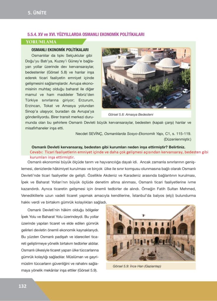  10. sınıf tarih ders kitabı sayfa 132 cevabı ilke yayınları 