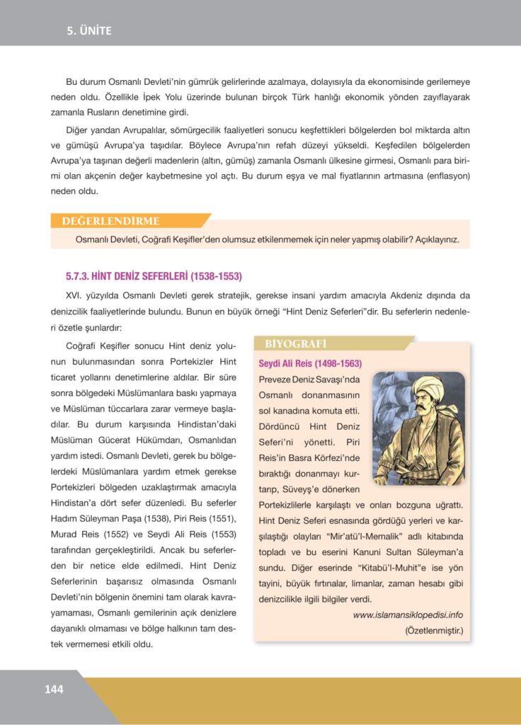 10. sınıf tarih ders kitabı sayfa 144 cevabı ilke yayınları