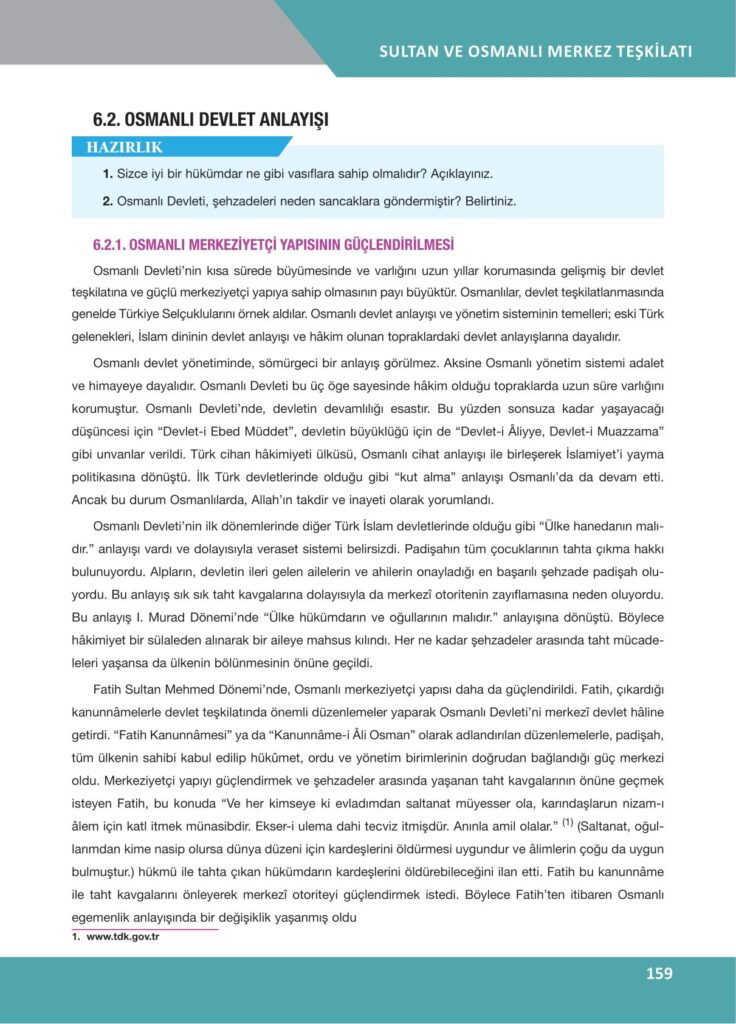 10. sınıf tarih ders kitabı sayfa 159 cevabı ilke yayınları 